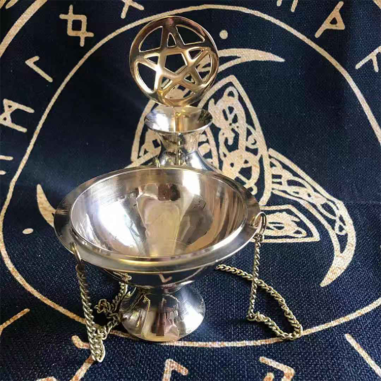 Copper Chain Incense Burner Ceremony