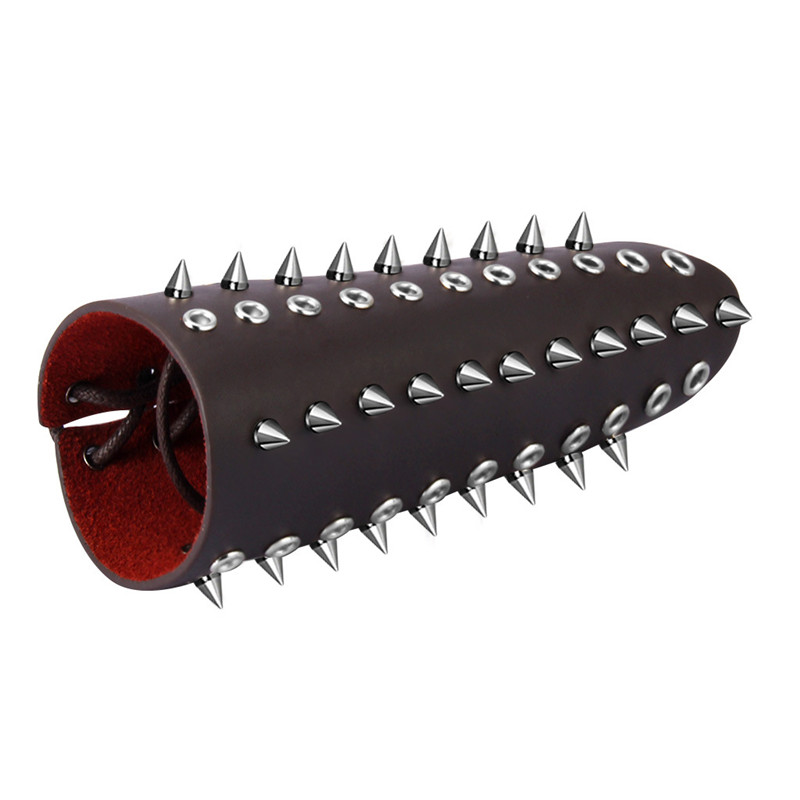 Title 6, Pulseira de couro com spikes de liga para homen...