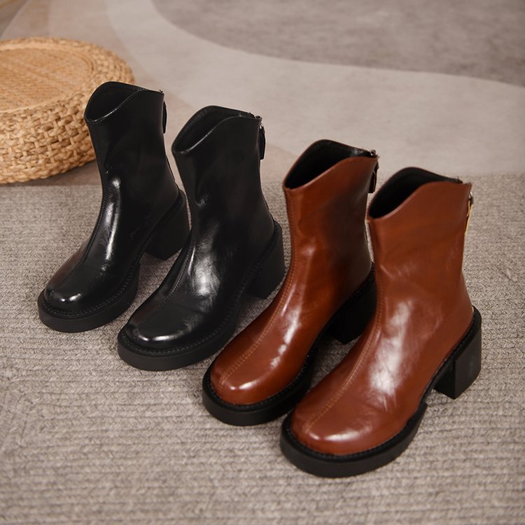 Zipper Comfortable British Style Fashion Boots