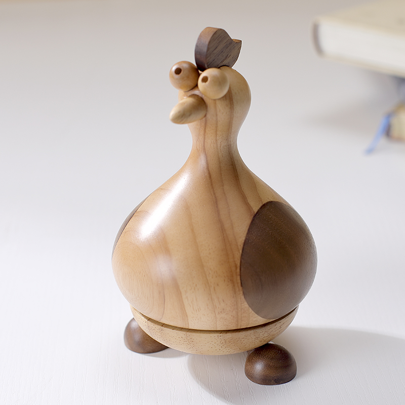 Boîte à musique en bois massif Zodiac Coq EMERA Boîte à musique en bois massif Zodiac Coq EMERA