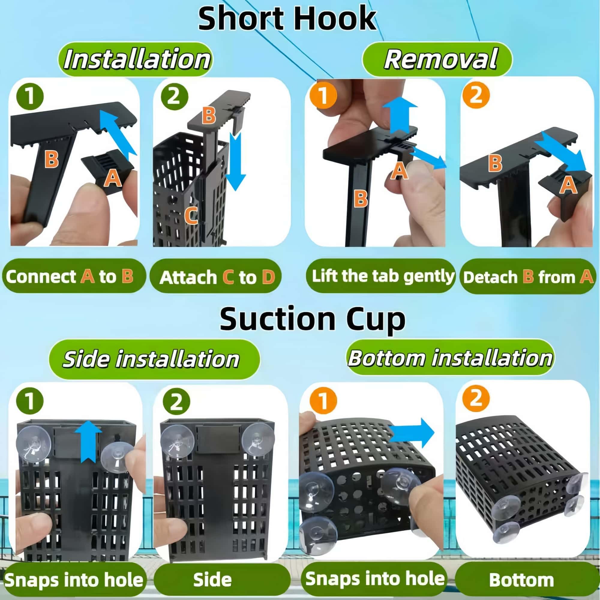 2 Pack Upgraded Aquarium Plant Holder, Adjustable Width And Height Hook Fish Tank Plant Holder With Suction Cup For Aquascape Decor — foto 11