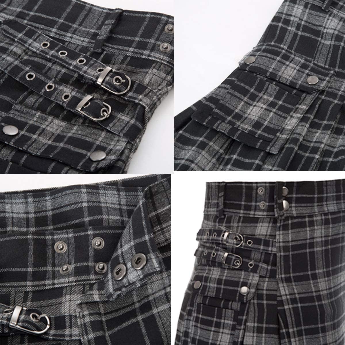 Skirt Men's Plaid Contrast Pleated