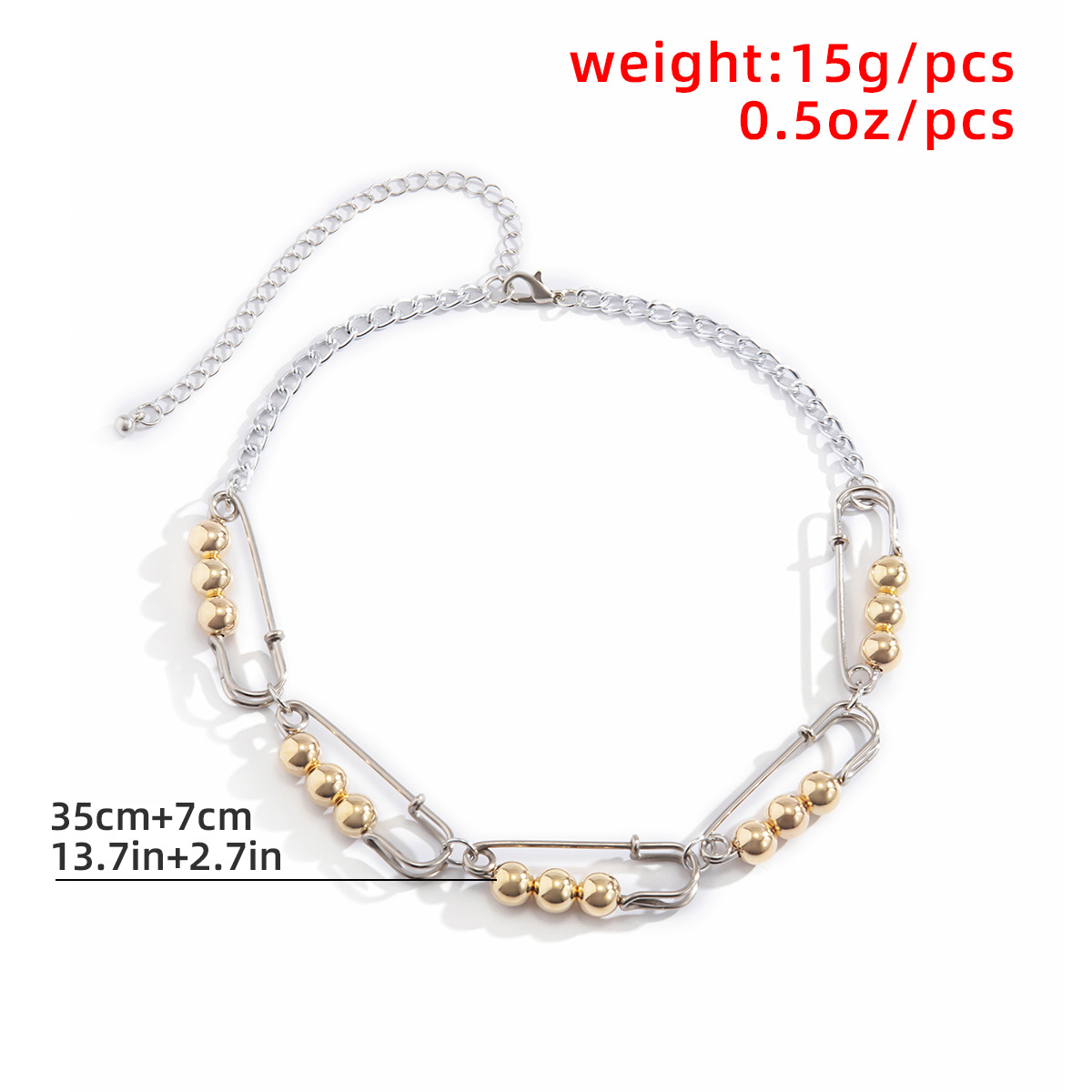 سلسلة ترصيع بسيطة بطبقة واحدة مع دبوس مخصص لعظمة الترقوة