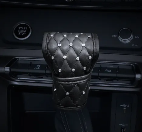 Car Interior For Car Diamond GearKnob Cover Handbrake Sleeve Safety Belt Shoulder Pad Gear - Shop at LoveMi