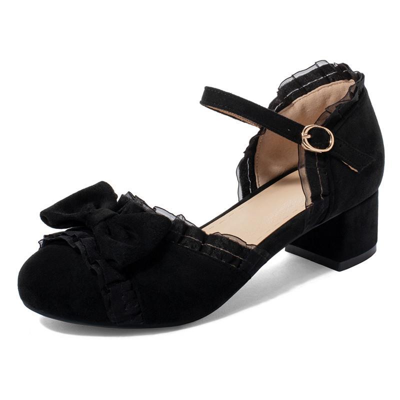 Women's Suede Gentle Lace Bow Sandals