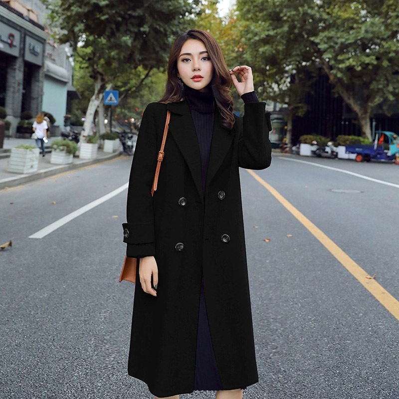 Trendy Smog Blue Ladies Woolen Coat