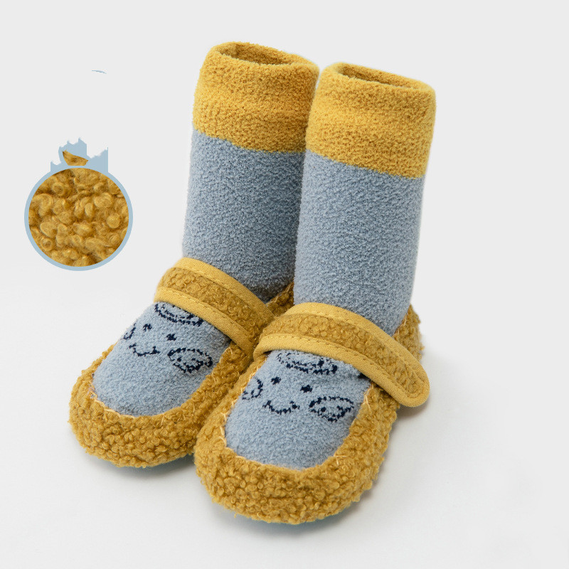 Super Thick Plus Fleece Baby Toddler Shoes Leather Socks