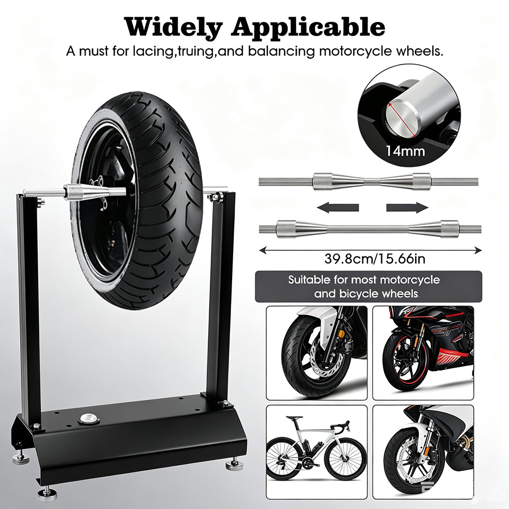 Torcycle Tyre Balancer Motor Bike Rim Tire Balancing Spin Static Truing Stand