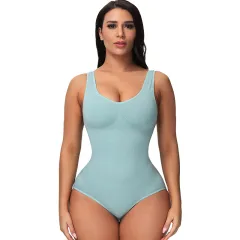 Women's Seamless Body Corset Tummy - Green - View 1