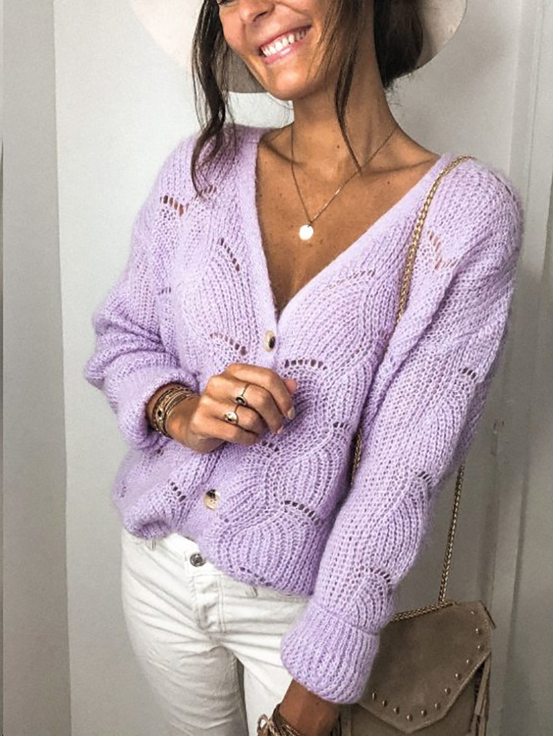 Title 3, New Sexy V Neck Hollow Knit Top