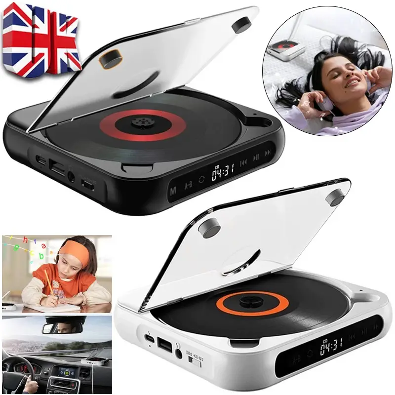 Rechargeable CD Player With Bluetooth Portable Personal