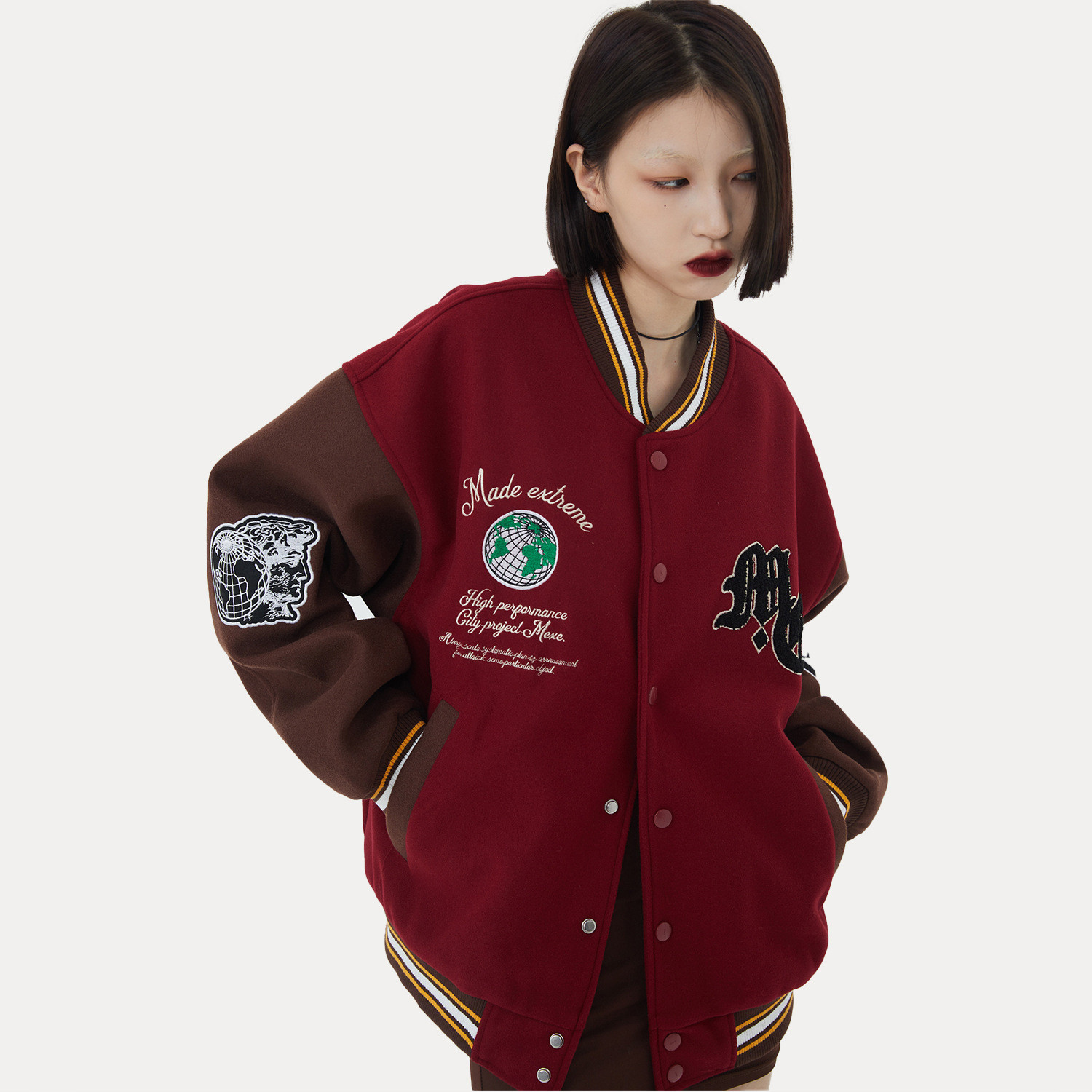 New American Retro All-match Street Woolen Baseball Uniform