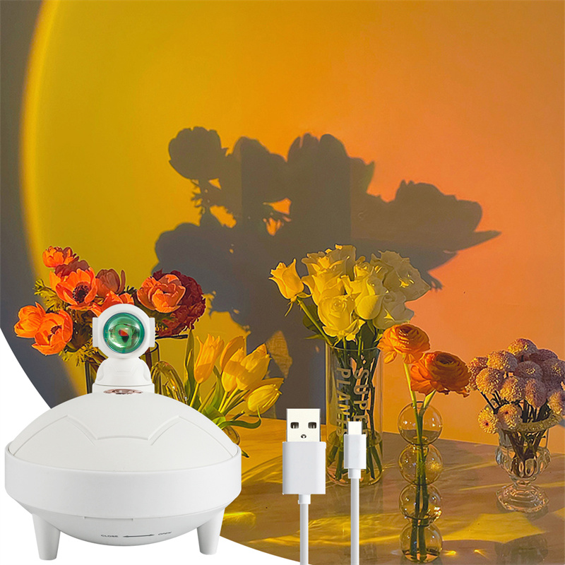 Astronaut Sunset Lamp Humidifier 2 Spraying Mode 360 Degree Rotating Head Astronaut Light USB Charging Projector Lamp — foto 10