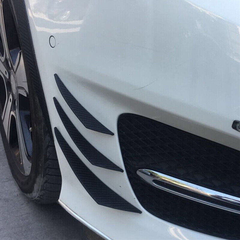 6Pcs Universal Carbon Fiber Car Front Bumper Canards Fins Spoiler Body Splitter — image 6