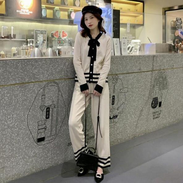 Title 3, Womens Lace-up Bow Top Wide Leg Pants Suit, Sm...