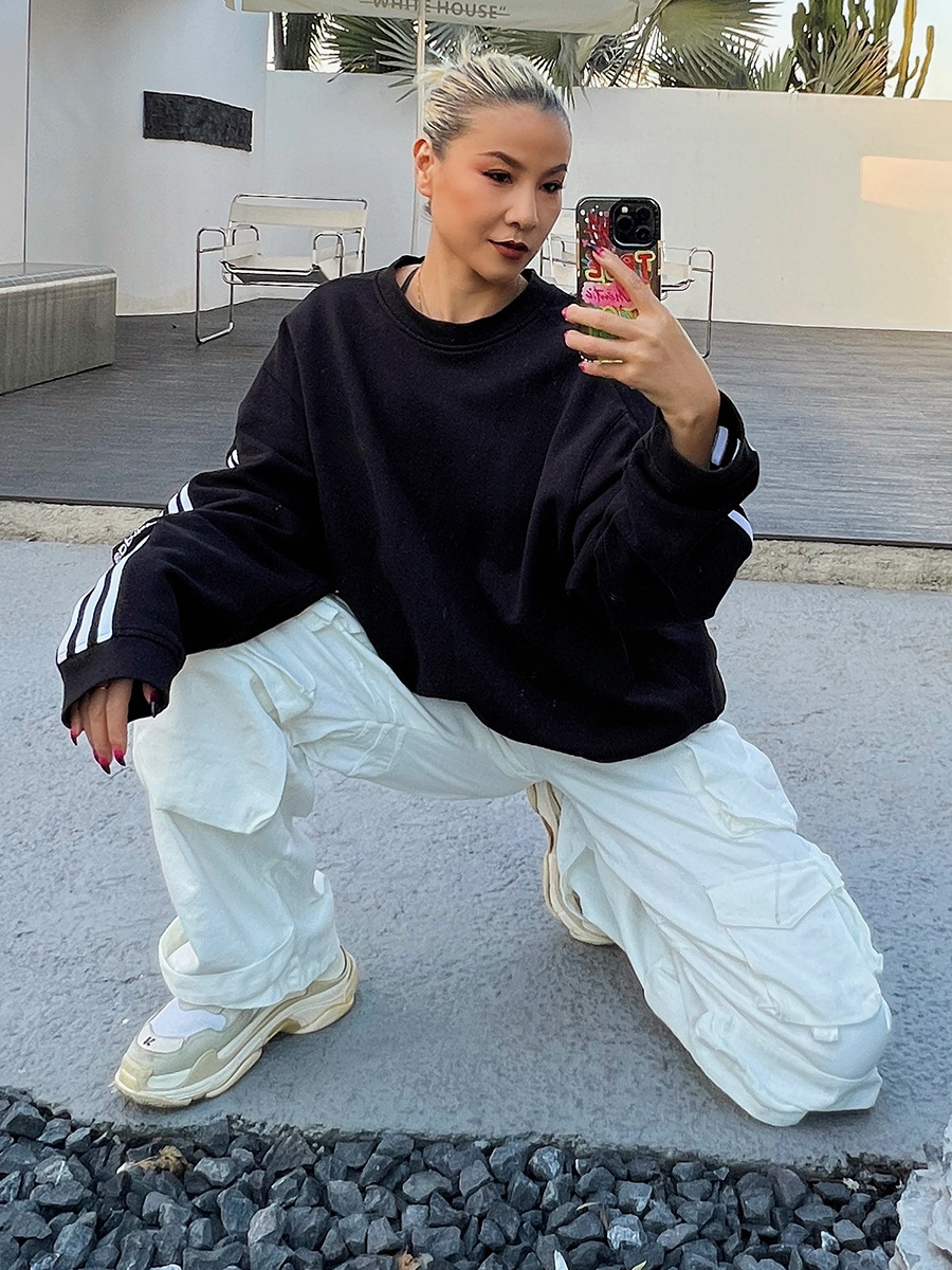 Large Pocket Patchwork Loose Casual Overalls