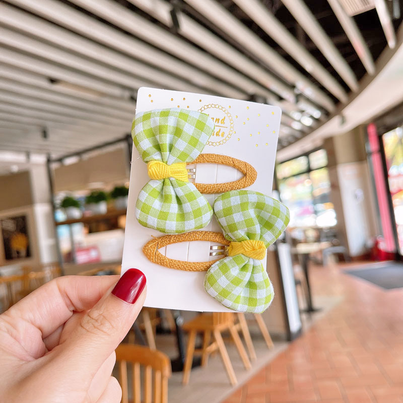 Children's Hair Accessories Cute Lattice Bow Hairpin