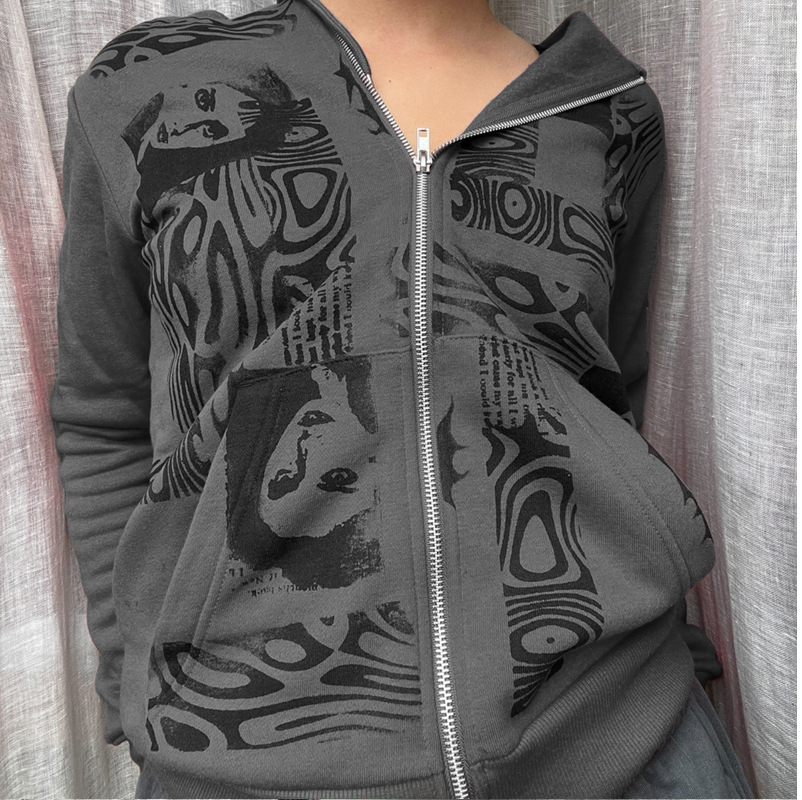 Title 6, Head Print Long-sleeved Hooded Sweater