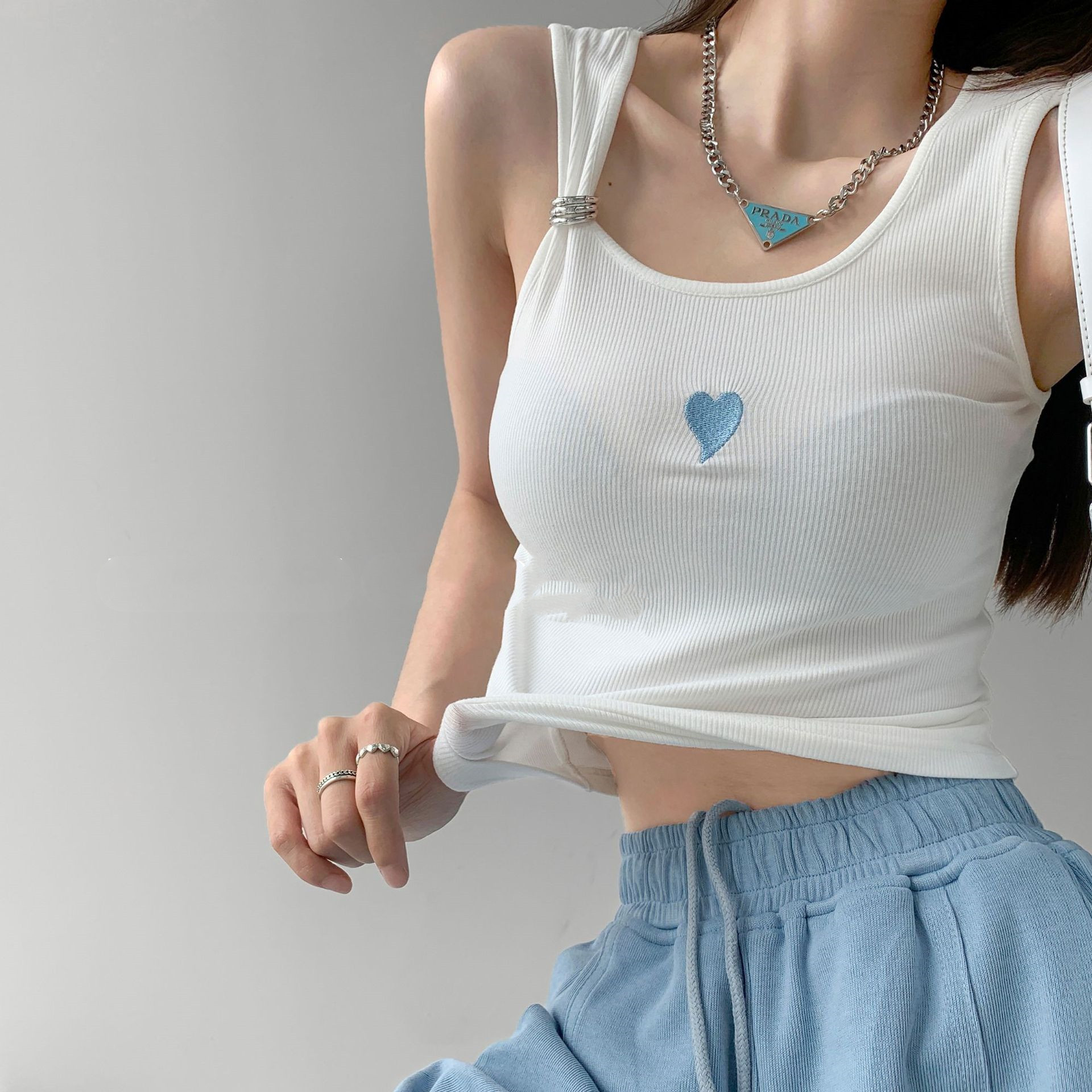 Title 2, Love Embroidered Vest Women