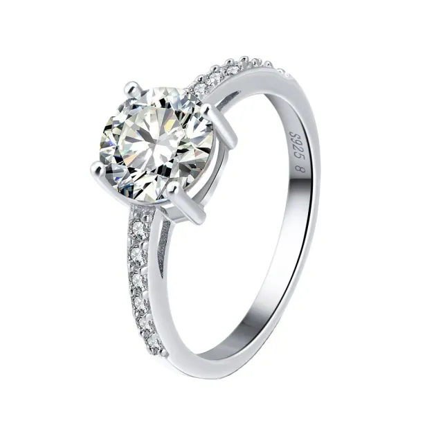 RINNTIN S925 Sterling Silver Diamond Ring Korea Silver - Shop at LoveMi