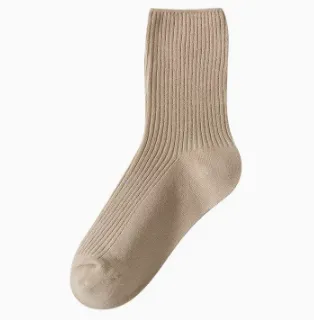 Khaki Socks For Women In Spring And Autumn Cream Coffee Color - Shop at LoveMi