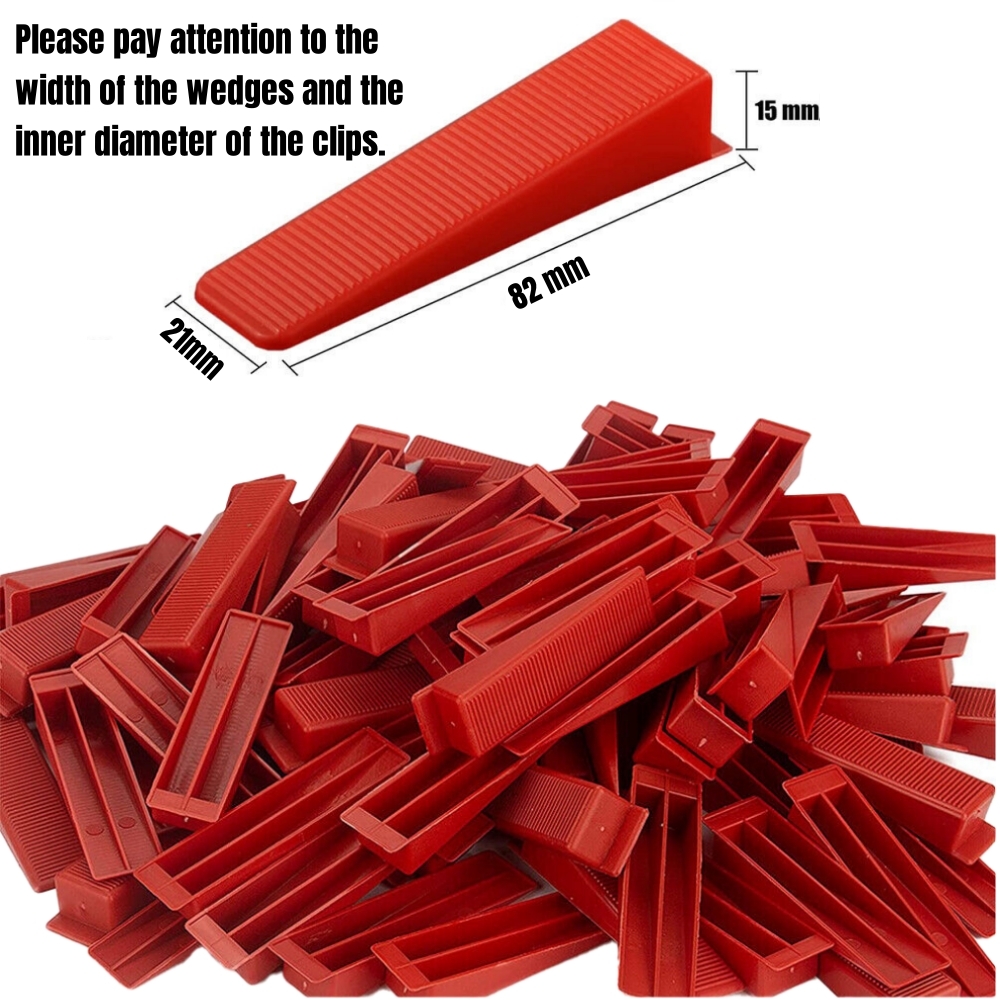 Tile Leveling System Clips Levelling Spacer Tiling Tool Floor Wall 1.0mm--Wedge-100pcs