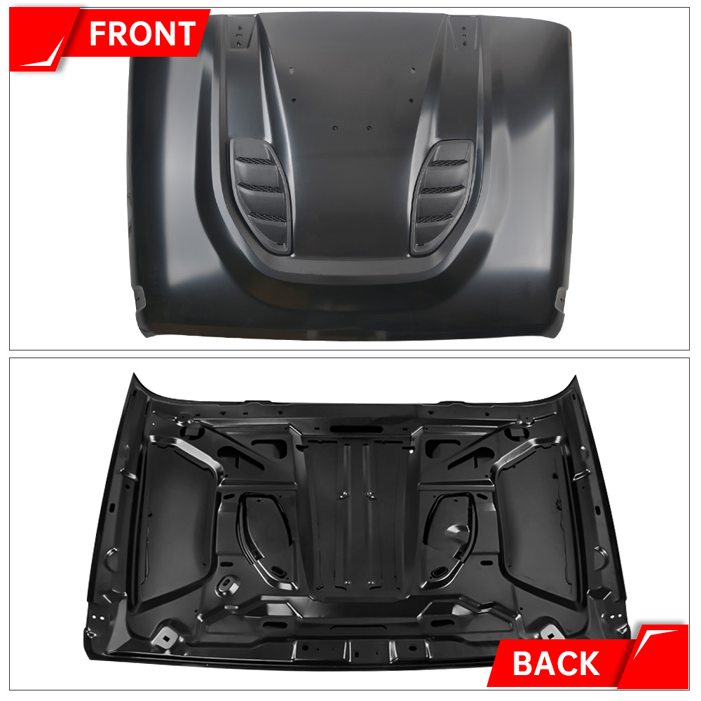 Vented Heat Dispersion Hood Compatible With Je Ep Wrangler JK JKU 2007-2017,10th Anniversary Edition Metal Replacement Hoods Accessory Black