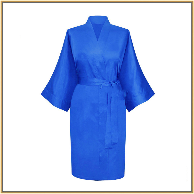 Title 3, Elastic Imitation Silk Pajamas Solid Color Fema...