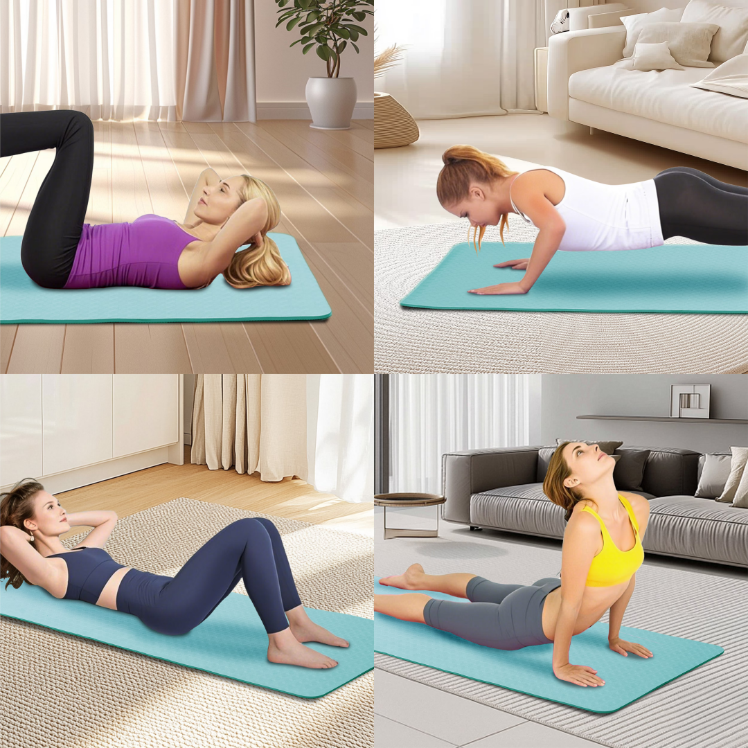 Yoga Mat, Exercise Yoga Mat With Non-Slip Design, Professional TPE Exericise Mat, 72 X 24 Multi-Purpose Workout Mat For Women, Pilates Fitness And Floor Exercises