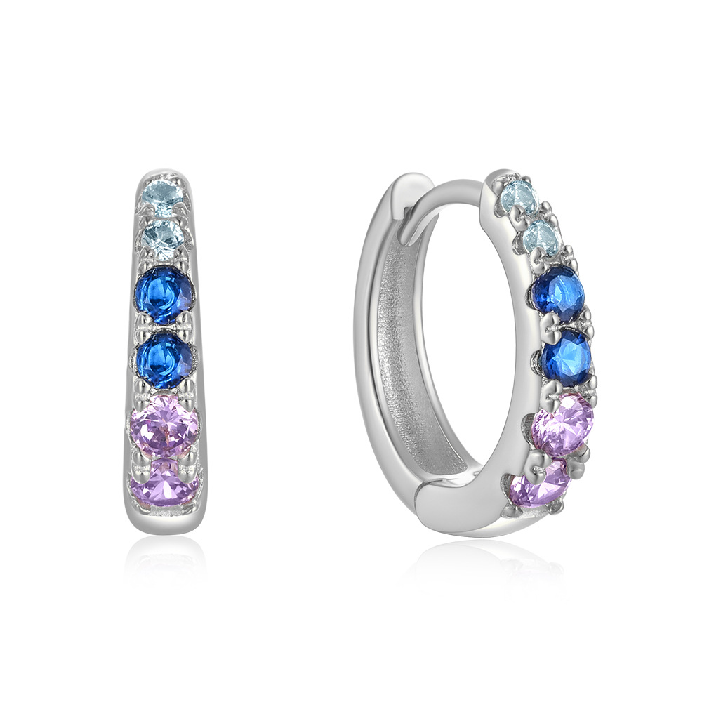 Title 2, S925 Sterling Silver Gradient Diamond Ear Ring