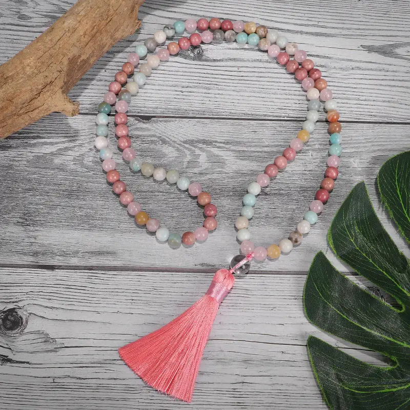 Stone Beads Necklace Bracelet Set Yoga Necklace