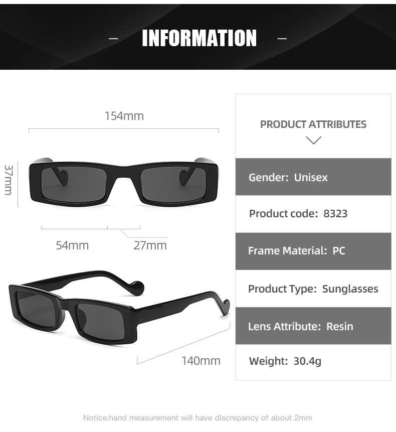 Title 1, Trendy Ladies Small Frame Square Sunglasses