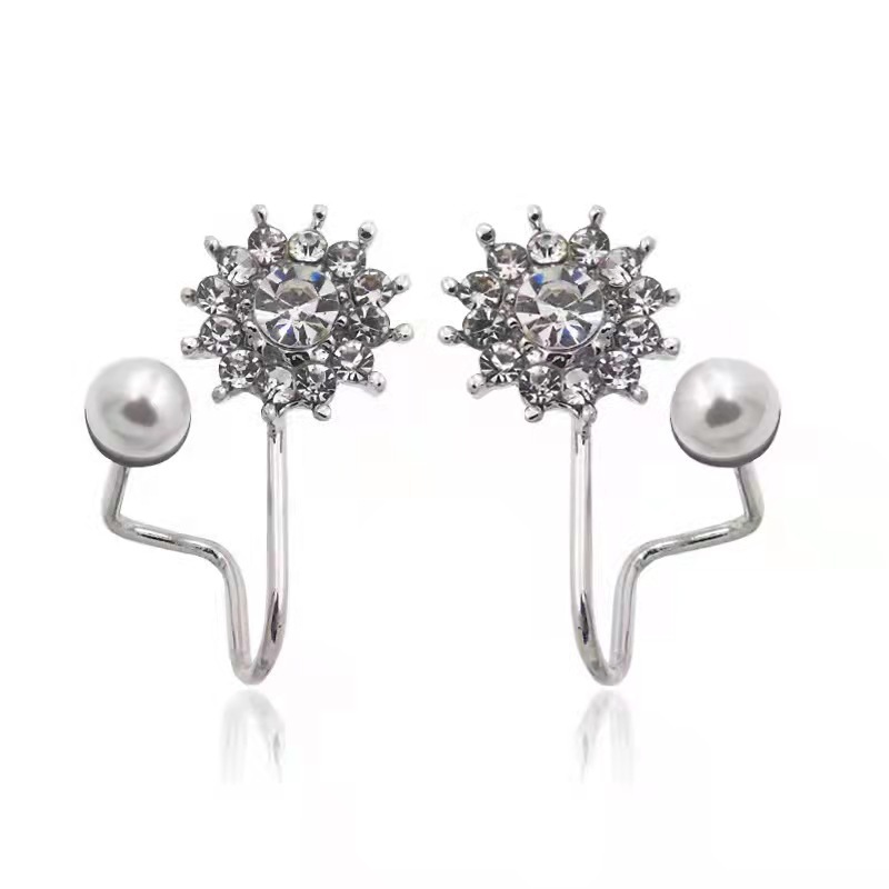 Female Shine Silver Plated  Korean Earrings