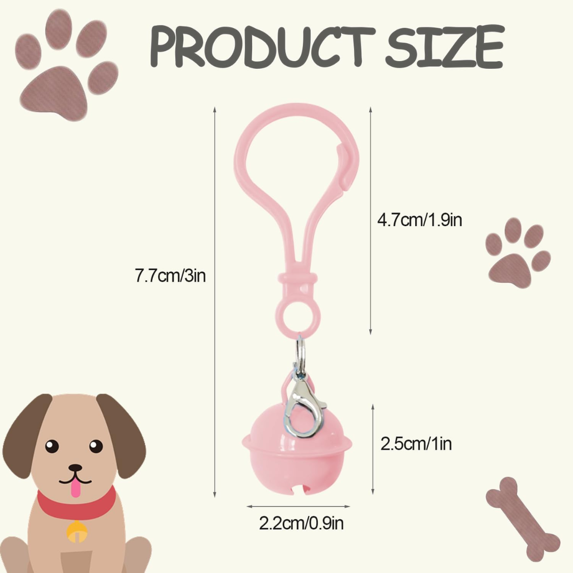 Clochettes pour chat et chien, lot de 6 grelots colorés à mousqueton