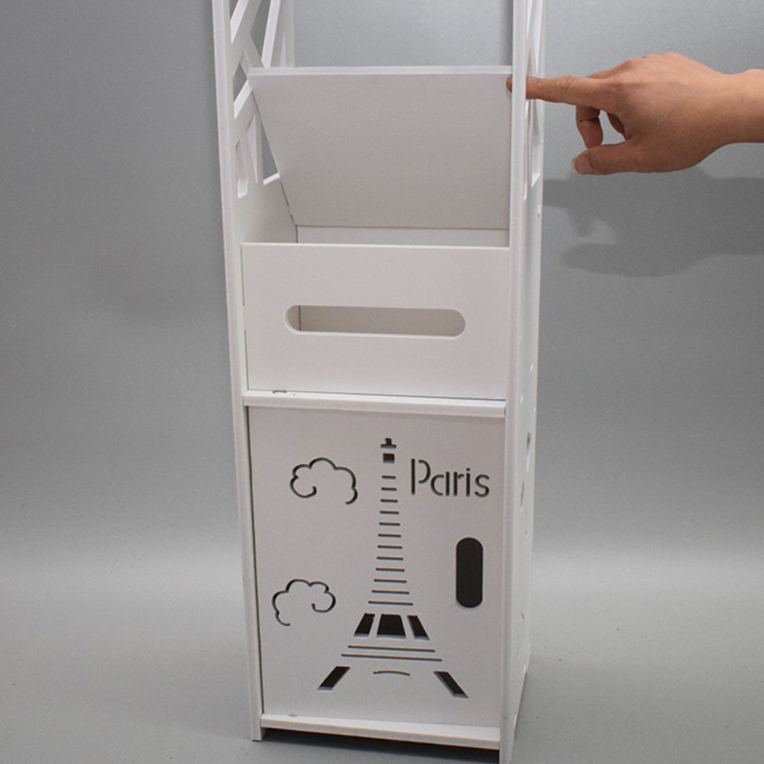 NEW Bathroom Storage Waterproof Cabinet With Paper Drawer Tall White Toilet UK — image 6