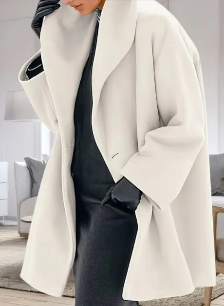 Women's New Long Sleeved Large Woolen Overcoat