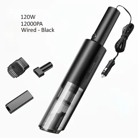 home car vacuum cleaner 120w 12000pa rechargeable handheld black wired c