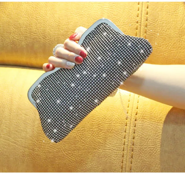 Fashion Clutch With Ring Dinner Bag Diamond Black - Shop at LoveMi