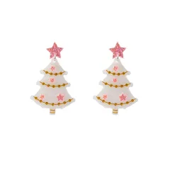 1pair Christmas Earrings Fashion Alpaca Dinosaur Cactus Gingerbread Acrylic Earrings Holiday Party Jewellery - E5650Pink - View 1
