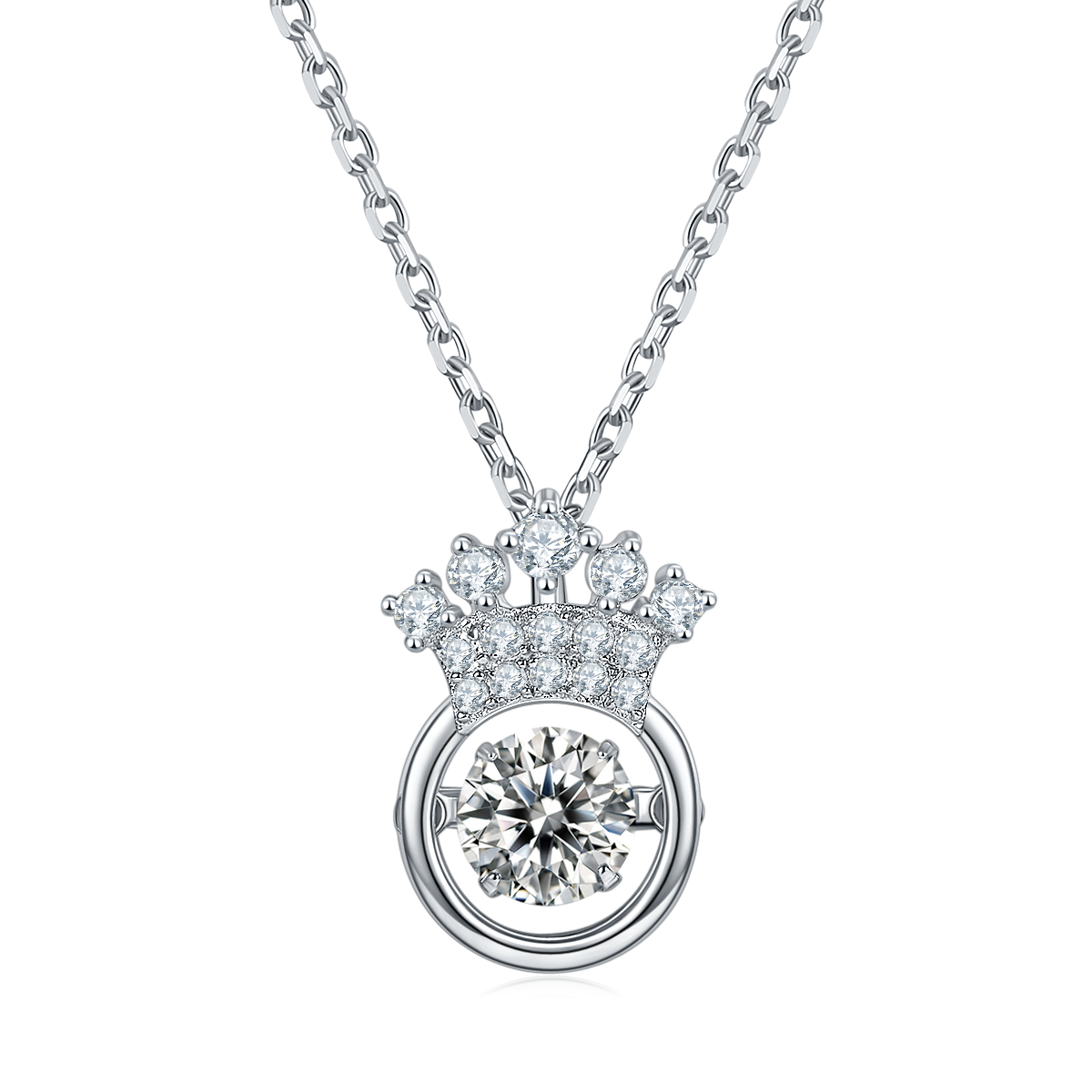 สร้อยคอมูissanite 0.5 กะรัต D VVS1 ออกแบบมงกุฎ