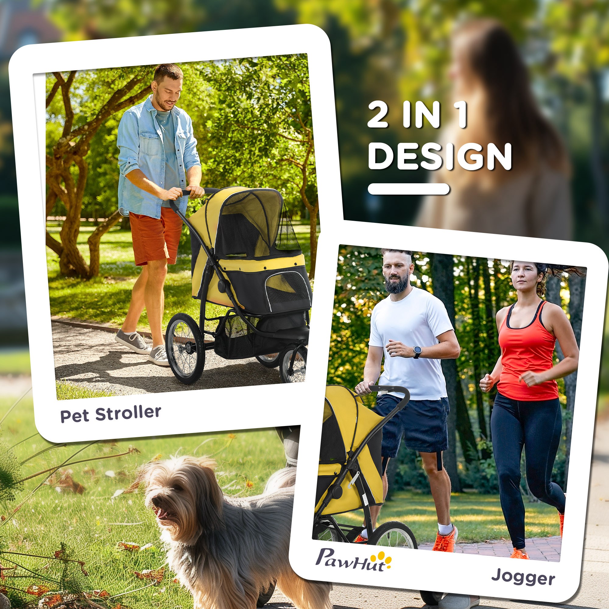 Foldable Pet Stroller-slow Sports Car, Three Wheel Design, With Sunshade — image 6
