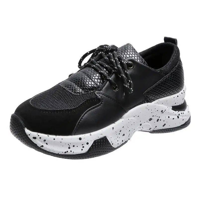Leopard Print Sneakers Women Lace Up Walking