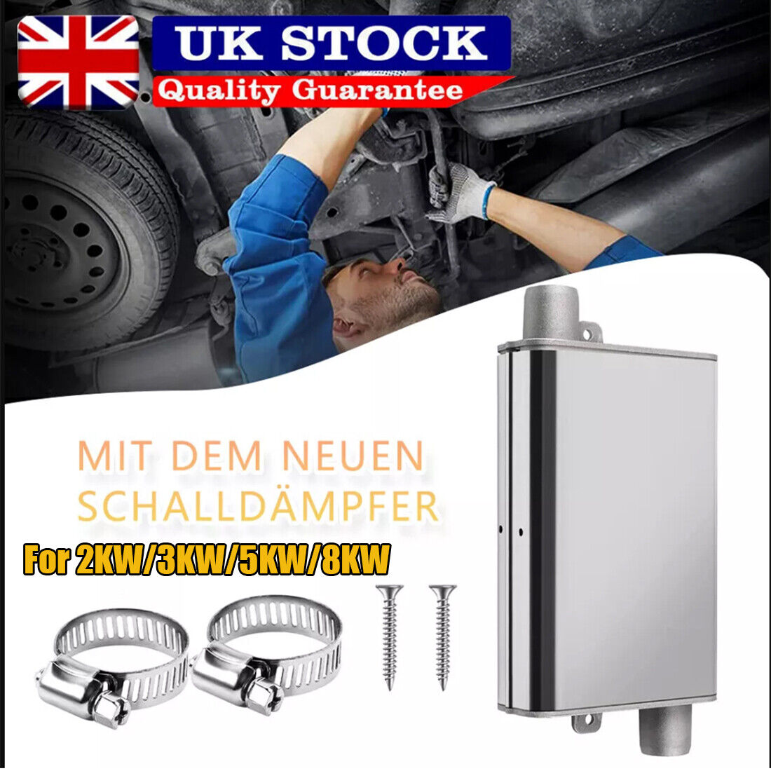 Upgraded 24mm Exhaust Pipe Silencer Muffler For Car Air    Parking Heater UK