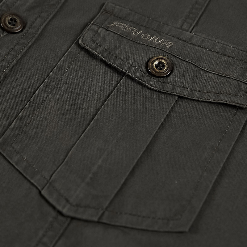 ستايل جديد للرجال قميص قطني بطبقة داخلية بأكمام طويلة لفصلي الربيع والخريف