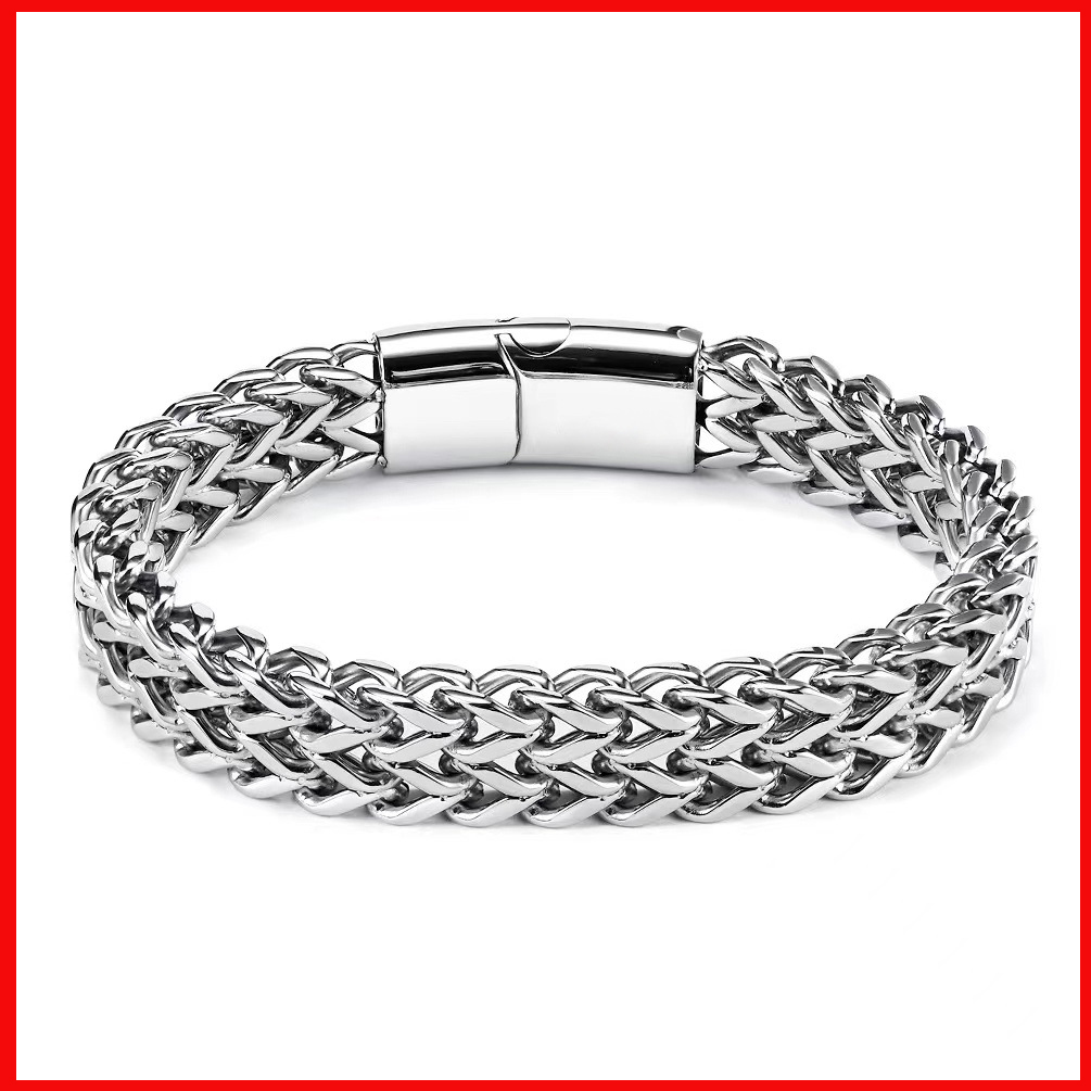 European And American Personalized Trendy Men's Titanium Steel Bracelet Jewelry Hip-Hop Titanium Steel Bracelet Men's Simple Stainless Steel Jewelry product image