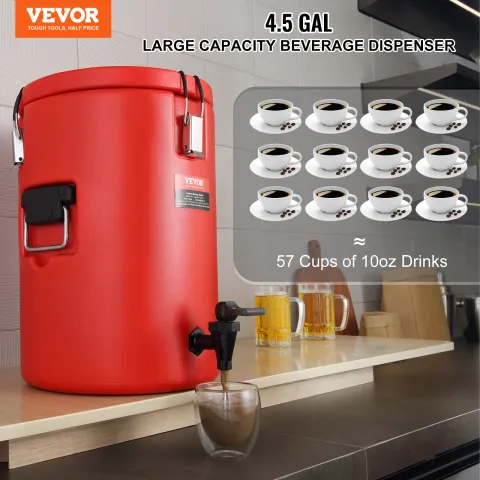 VEVOR Stainless Steel Insulated Beverage Dispenser, 4.5