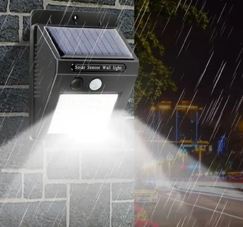 Solar Powered LED Wall Light with Motion Sensor for Outdoor Garden