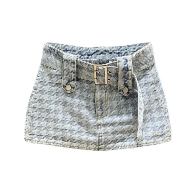 Women's Plus Size Babes Denim Skirt Light Blue - Shop at LoveMi