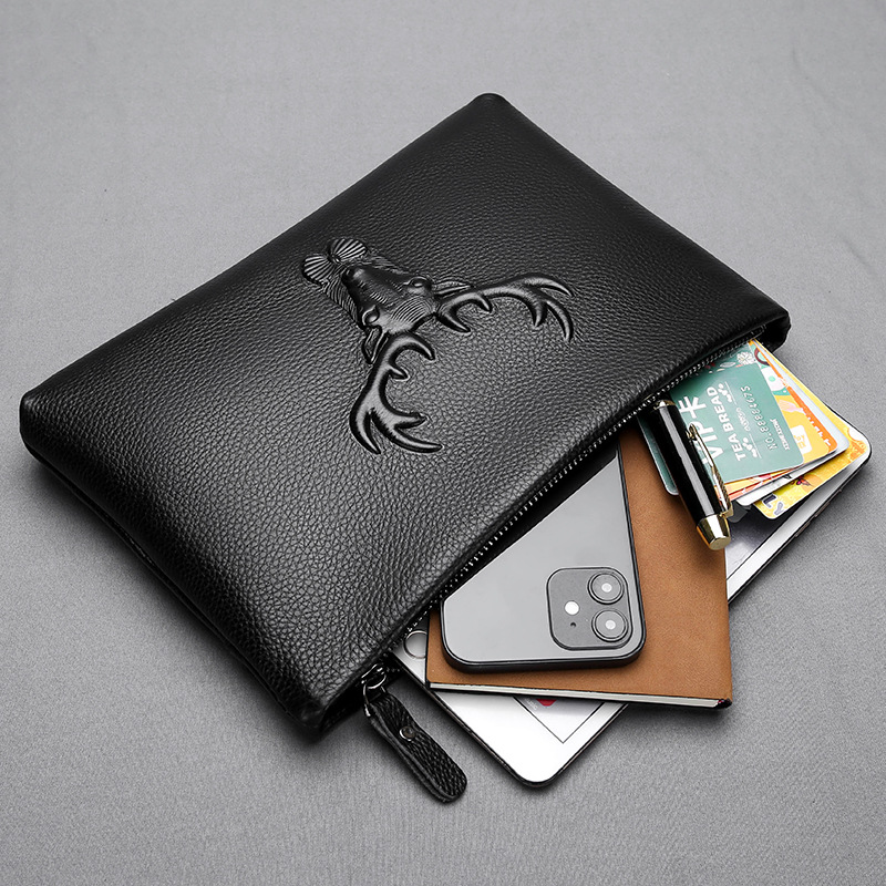 First Layer Cowhide Envelope Men's Clutch Bag — foto 4