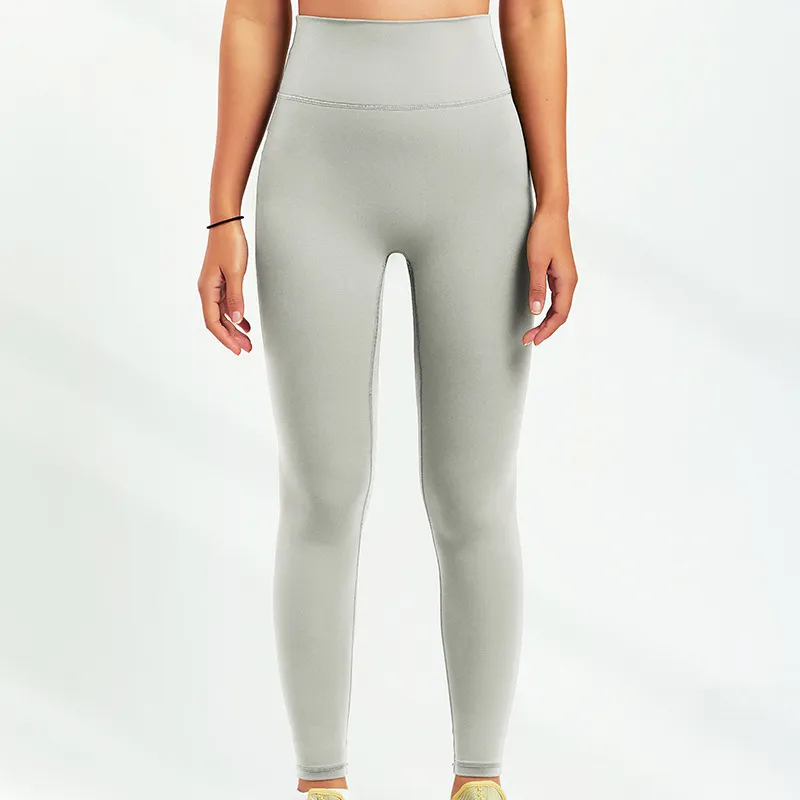 Women's High Waist Eco-Friendly Recycled Yoga Fitness Pants - Light Grey